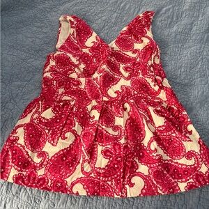 Merona Pink Paisley Fit-and-Flare Sleeveless Top